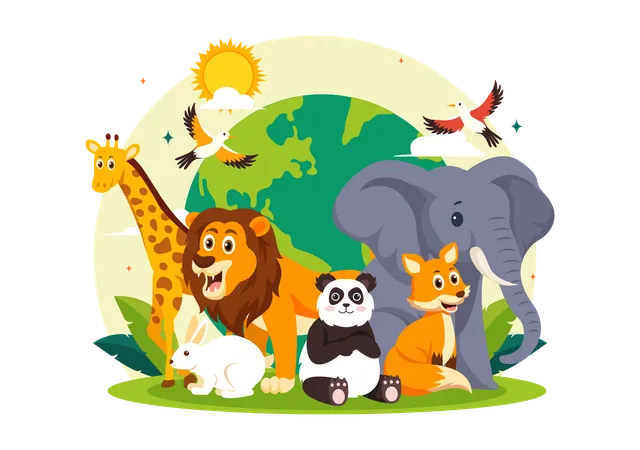 World Animal Day  Illustration