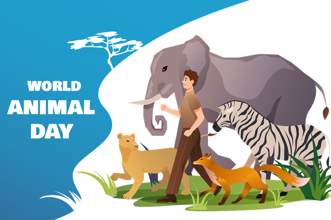 World animal day  Illustration