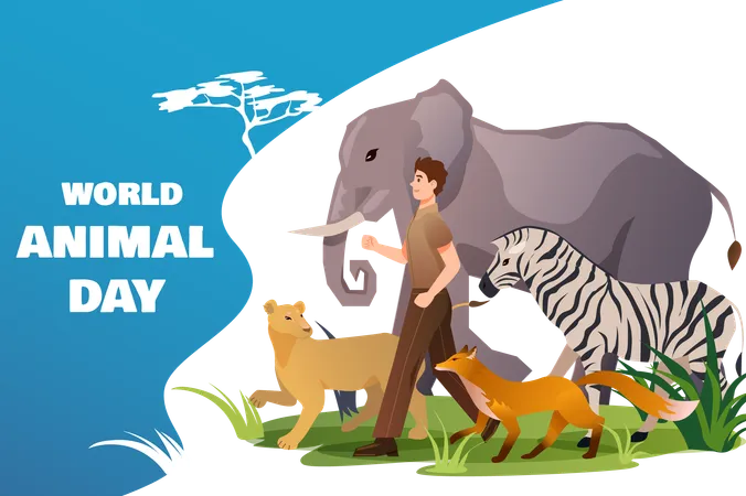 World animal day  Illustration