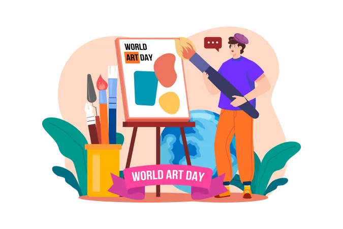 World Art Day  Illustration