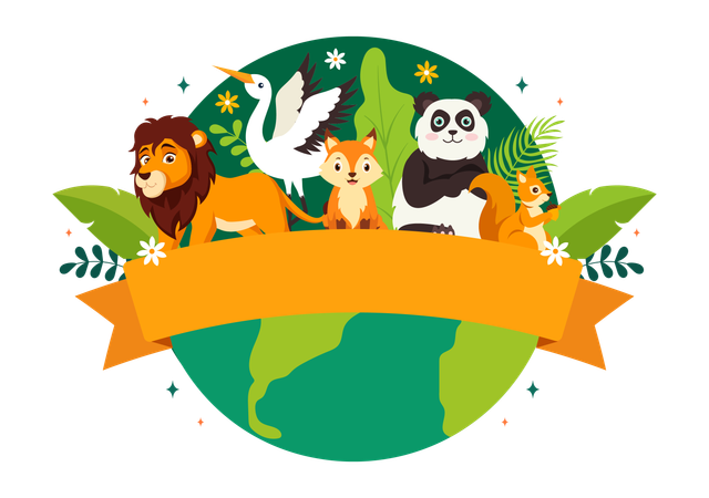 World Biodiversity Day banner  Illustration