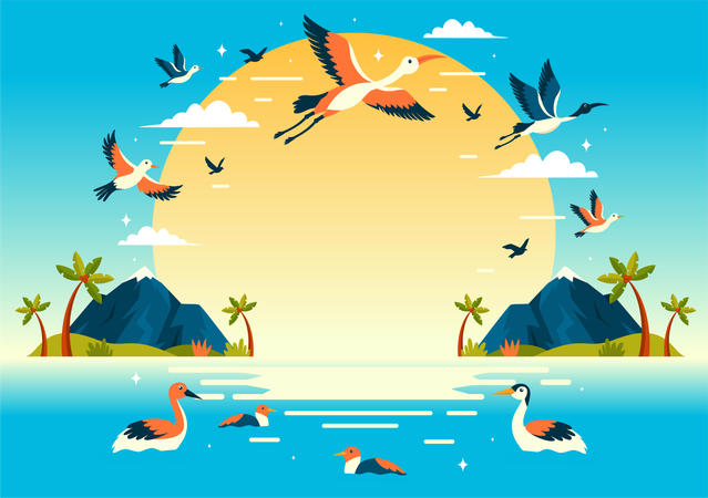 World bird migratory day  Illustration
