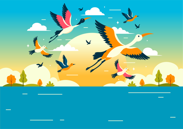 World bird migratory day  Illustration