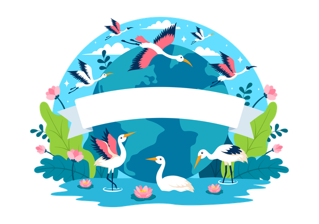 World bird migratory day  Illustration