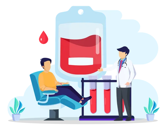 World Blood Day Concept A Vector Flat Illustrations Illustration