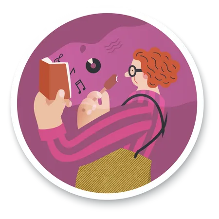World Book Day Stickers Book Week Events Modern Flat Vector Concept Illustrations Of People Reading With Enthusiasm Forgetting About Evrything Surrounding Lettering Captions Illustration