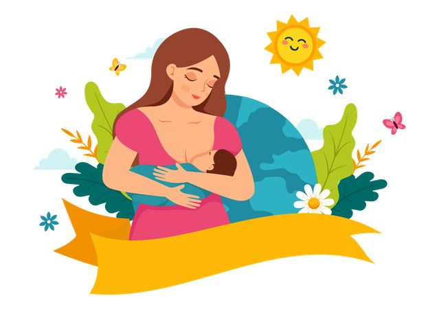 World Breastfeeding Week  Illustration