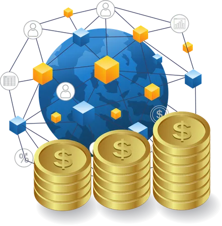 세계 비즈니스 네트워크  일러스트레이션