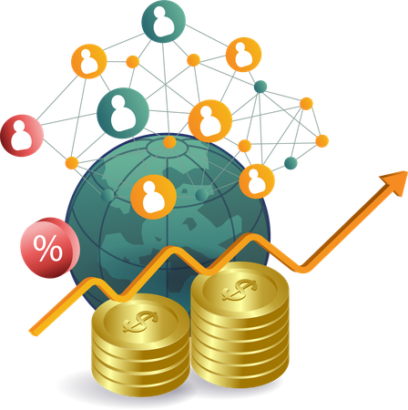 World business network finance  Illustration