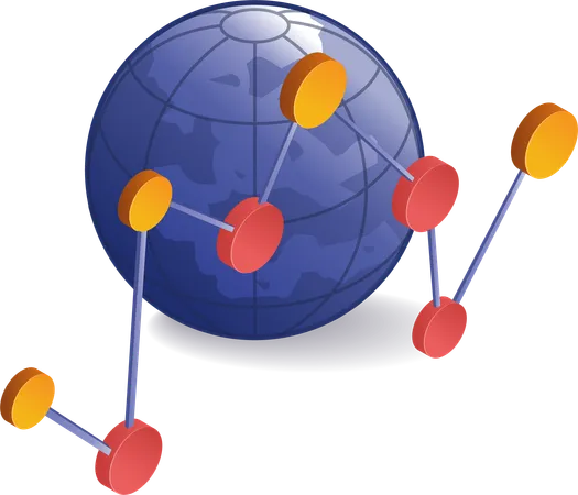 World business network symbol  Illustration