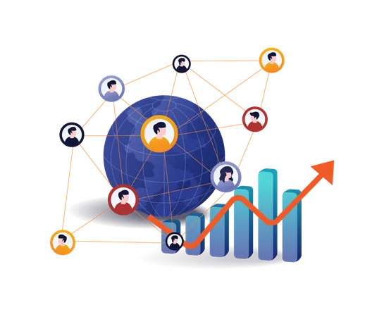 World business team network  Illustration