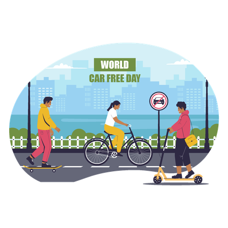 World car free day celebration  Illustration