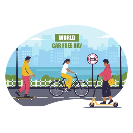 World car free day celebration  Illustration