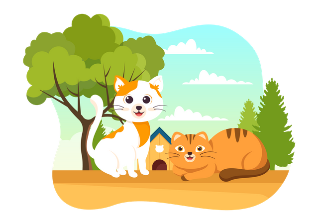 World Cat Day  Illustration