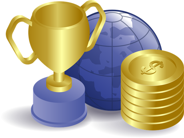 World champion trophy education business  Illustration