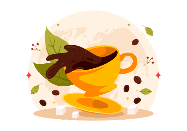 World Coffee Day celebrated on October 1st  Illustration