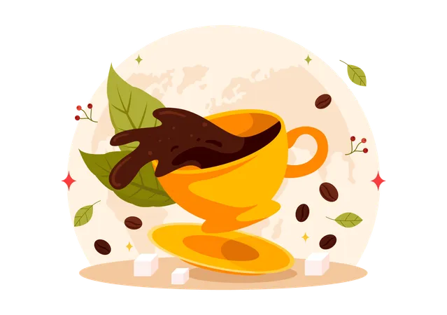 World Coffee Day celebrated on October 1st  Illustration