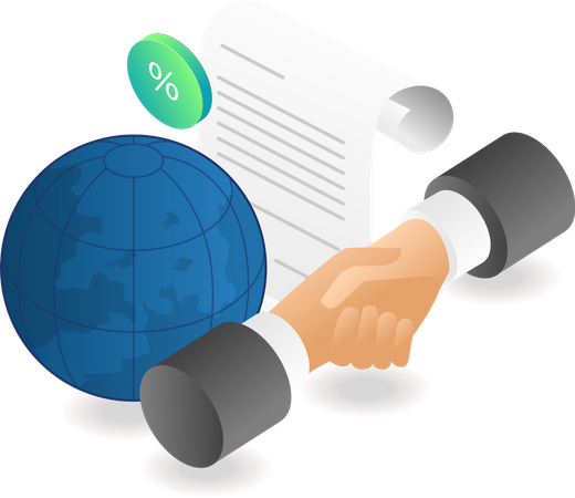 World company cooperation agreement letter Illustration