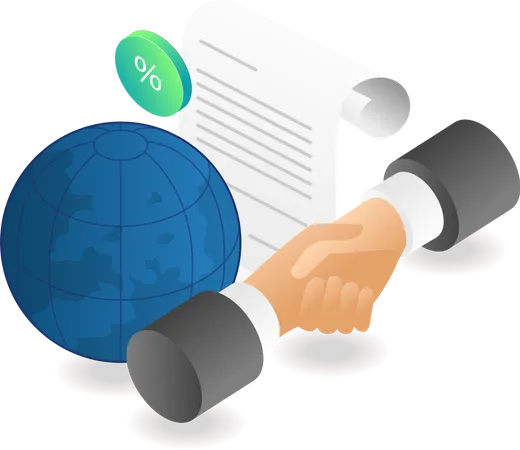 World company cooperation agreement letter Illustration