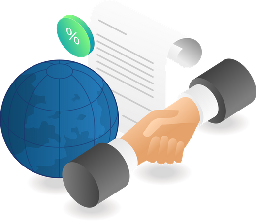 World company cooperation agreement letter  Illustration