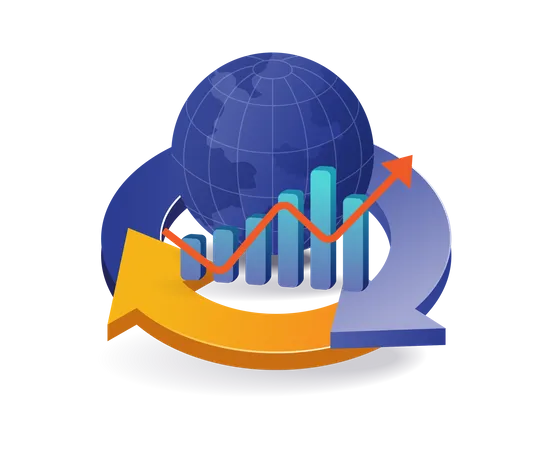 World cycle of business development  Illustration