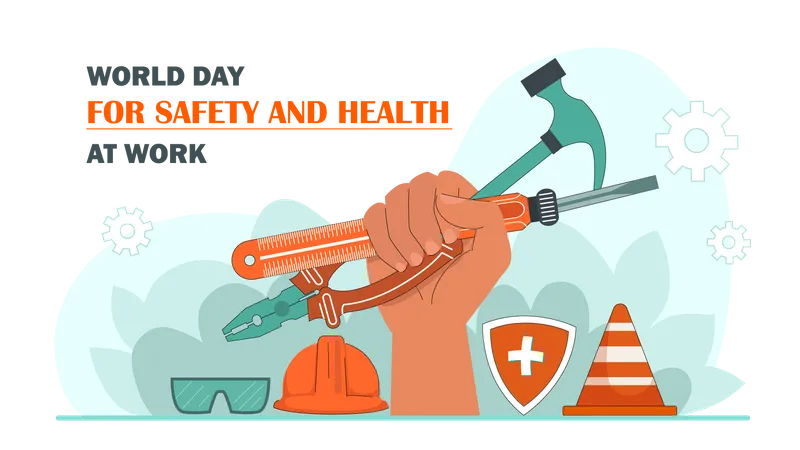 World day of safety and health at work  Illustration