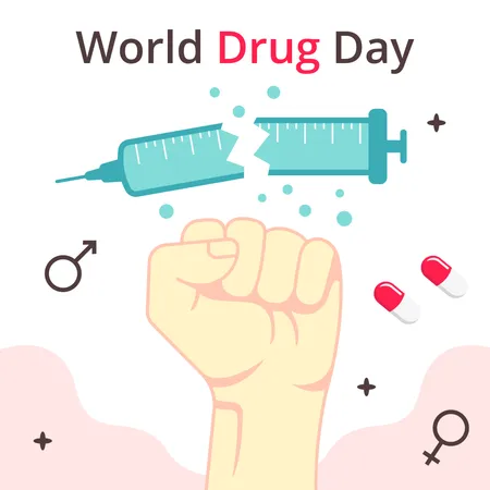 World Drug Day  일러스트레이션