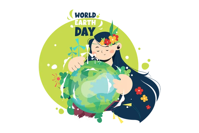 World Earth Day Illustration Concept On White Background Illustration