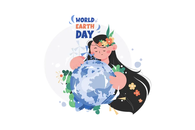 World Earth Day Illustration Concept On White Background Illustration