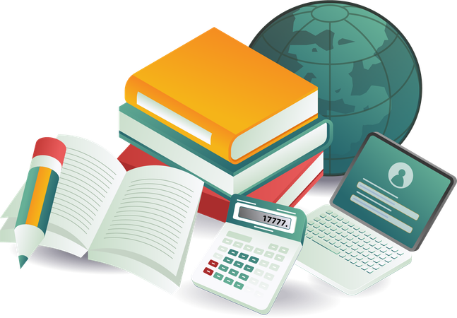 World education textbooks  Illustration