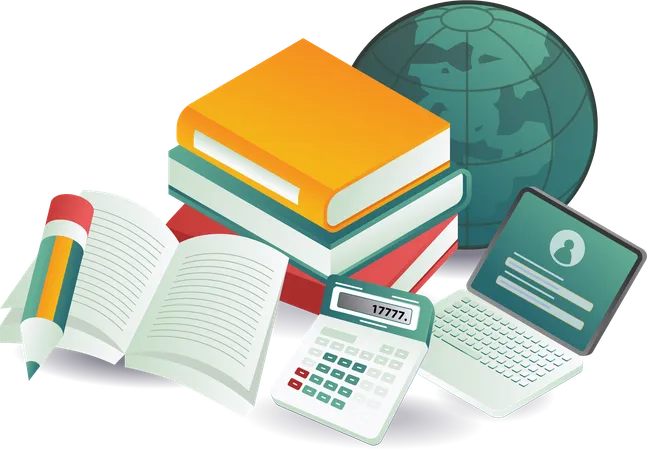 World education textbooks  Illustration