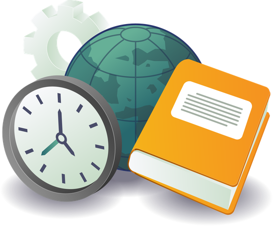 World education time clock  Illustration