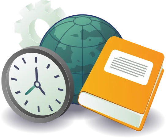 World education time clock  Illustration