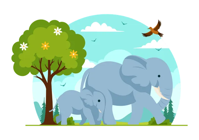 World Elephant Day  Illustration