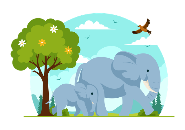 World Elephant Day  Illustration