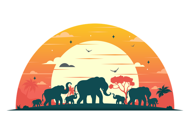 World Elephant Day  Illustration