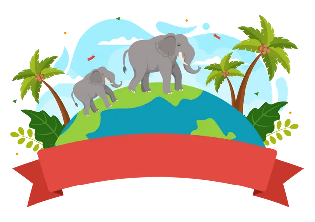 World Elephant Day  Illustration