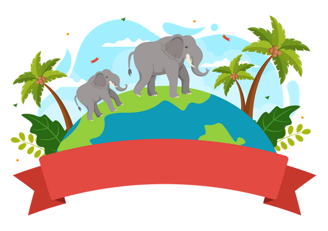 World Elephant Day  Illustration