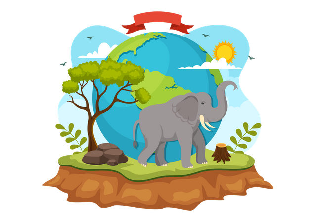 World Elephant Day  Illustration