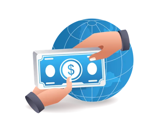 World exchanging money  Illustration