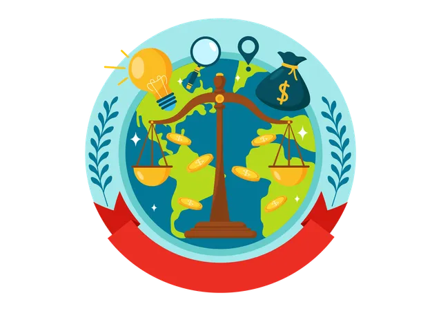 World Fair Trade Day Vector Illustration On 11 May With Gold Coins Scales And Hammer For Climate Justice And Planet Economic In Flat Background Illustration