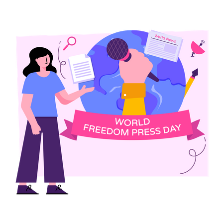 World Freedom Press Day  Illustration
