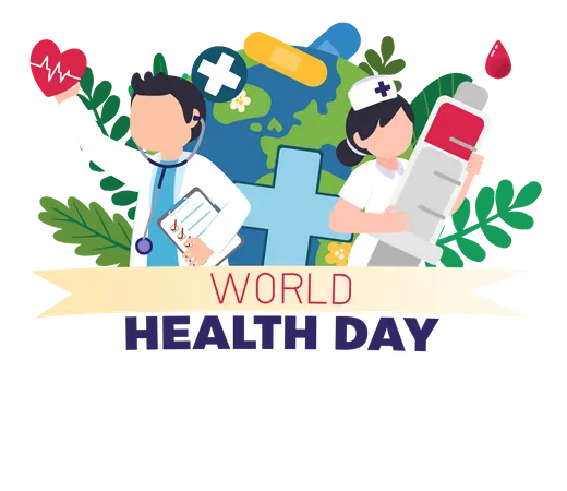 World Health Day Concept Healthcare Health Protection On Global International Event In April Flat Vector Illustration Design Illustration