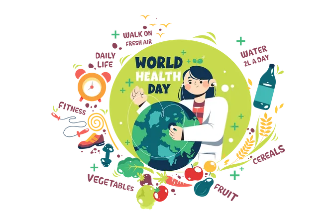 World Health Day Illustration Concept On White Background Illustration