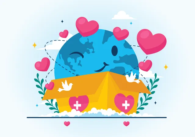 World Humanitarian Day Vector Illustration Featuring A Global Celebration Of Helping People Charity Donations And Volunteering On A Flat Background Illustration