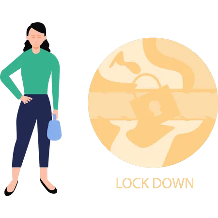 World in lockdown due to covid Illustration