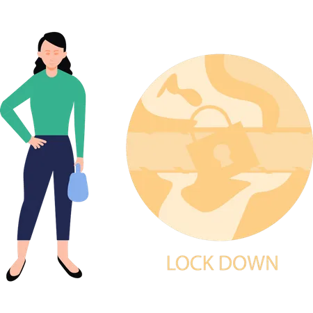 World in lockdown due to covid  Illustration