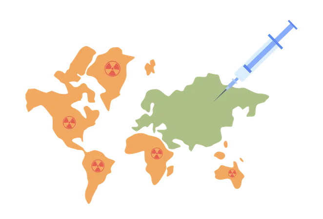 World infected to corona pandemic  Illustration