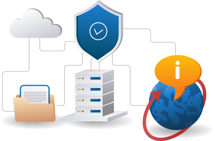 World internet cloud server technology  Illustration