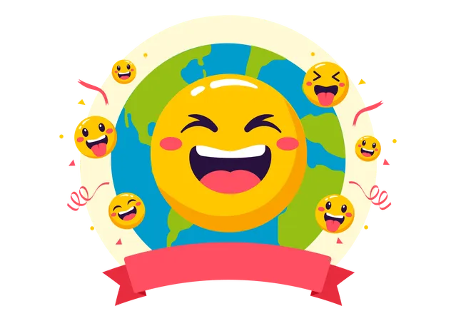 World Laughter Day Vector Illustration On 5 May With Smiley Facial Expression Cute And Happy In Flat Kids Cartoon Background Illustration